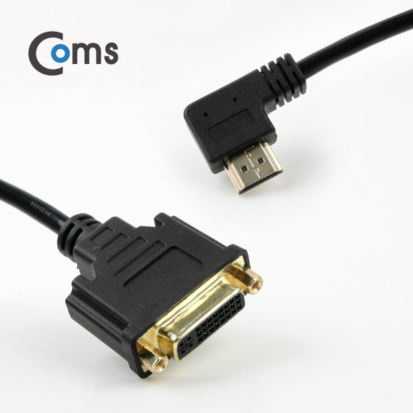 Coms HDMI 젠더(HDMI M/DVI F) HDMI 좌향꺾임(꺽임), 30cm