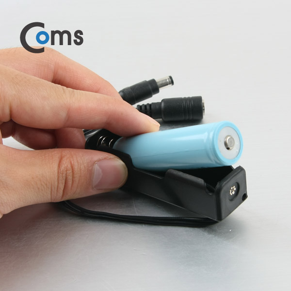 Coms 배터리 홀더(18650) 1구/DC 5.5(MF) 15cm, Y형(Plug/Jack)