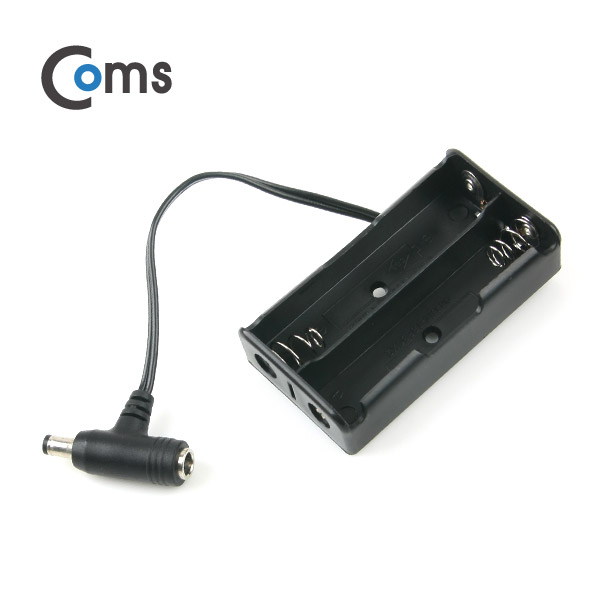 Coms 배터리 홀더(18650), 2구/DC 5.5(MF)/15cm, T형(Plug/Jack)