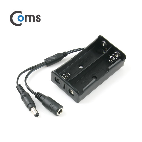 Coms 배터리 홀더(18650), 2구/DC 5.5(MF)/15cm, Y형(Plug/Jack)