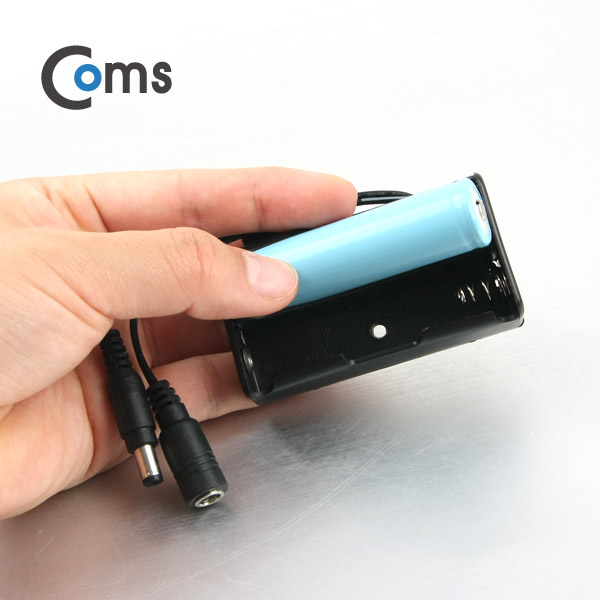 Coms 배터리 홀더(18650), 2구/DC 5.5(MF)/15cm, Y형(Plug/Jack)