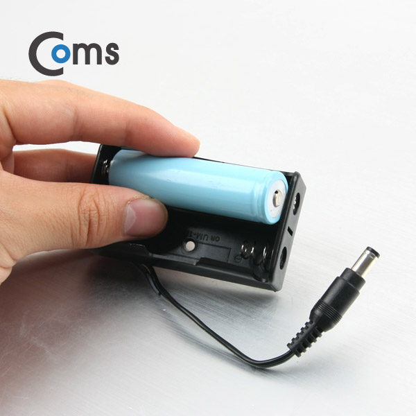 Coms 배터리 홀더(18650), 2구/DC 5.5(M)/15cm, Plug