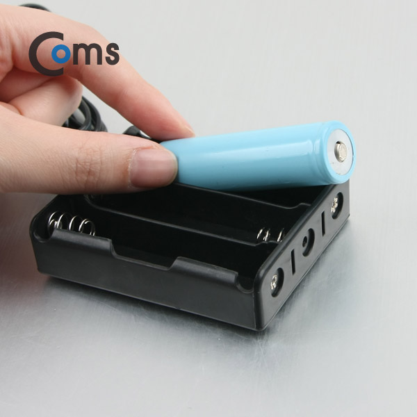 Coms 배터리 홀더(18650) 3구/DC 5.5(M) 100cm, Plug