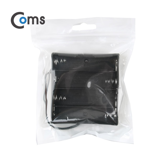 Coms 배터리 홀더(18650), 4구/DC 5.5(MF) 15cm, T형(Plug/Jack)