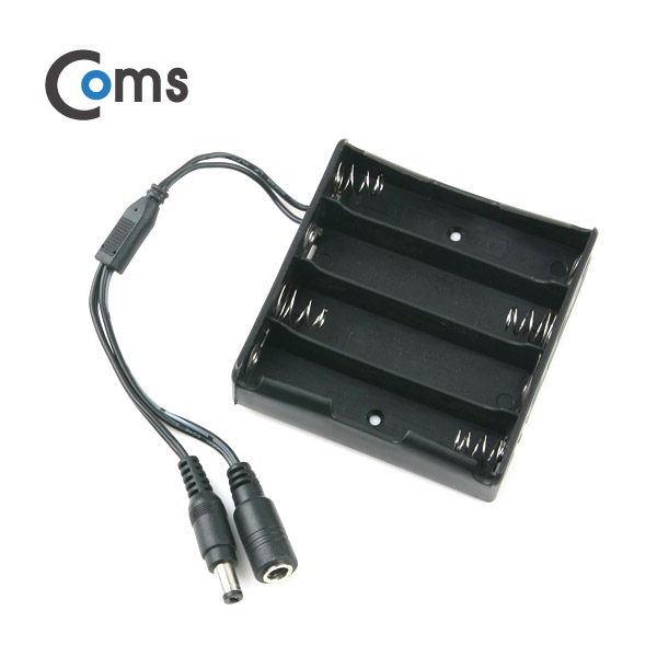 Coms 배터리 홀더(18650), 4구/DC 5.5(MF) 15cm, Y형(Plug/Jack)