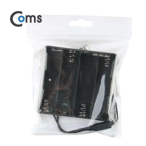 Coms 배터리 홀더(18650), 4구/DC 5.5(MF) 15cm, Y형(Plug/Jack)