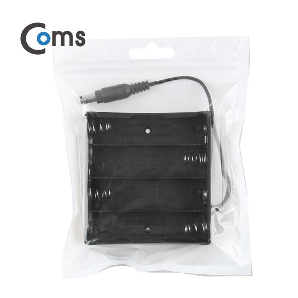 Coms 배터리 홀더(18650), 4구/DC 5.5(M), 15cm, Plug