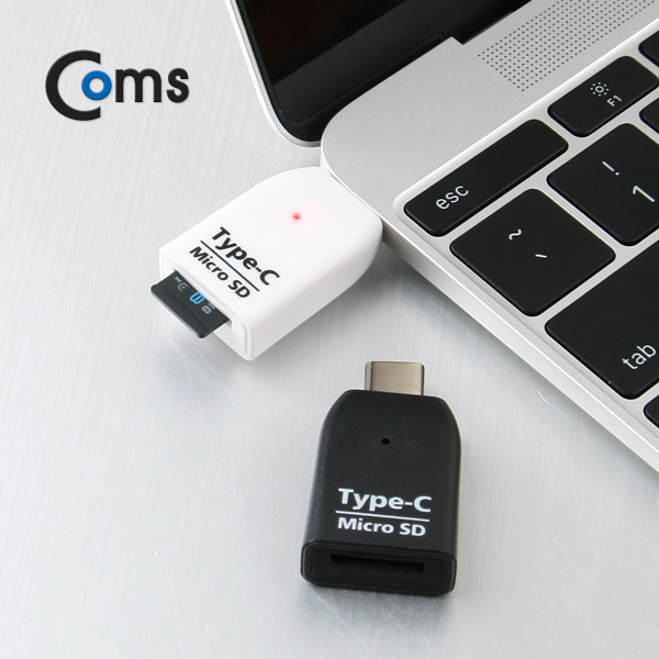 Coms USB 3.1 카드리더기(Type C) Micro SD전용, Black