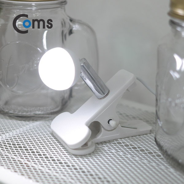 Coms USB LED 램프(전구형), 집게거치, ON/OFF 스위치