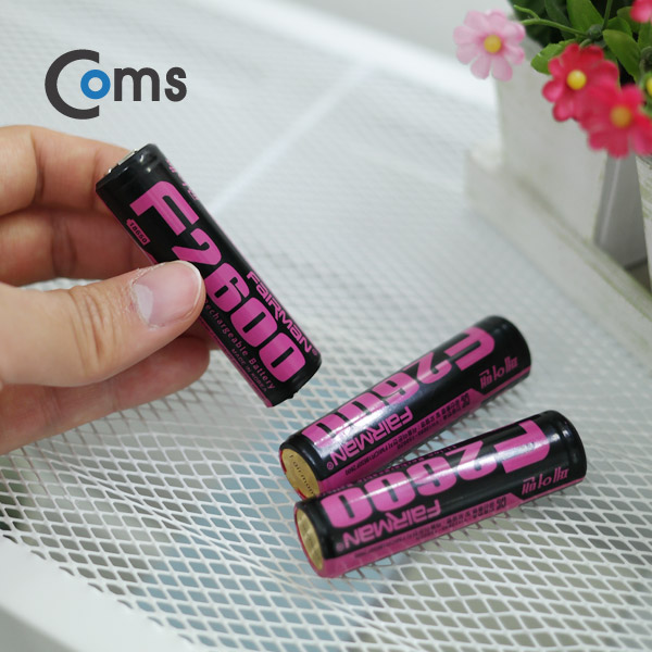 Coms 페어맨 18650, 리튬이온 충전건전지 3.7V/2600mAh 보호회로내장/ 1ea