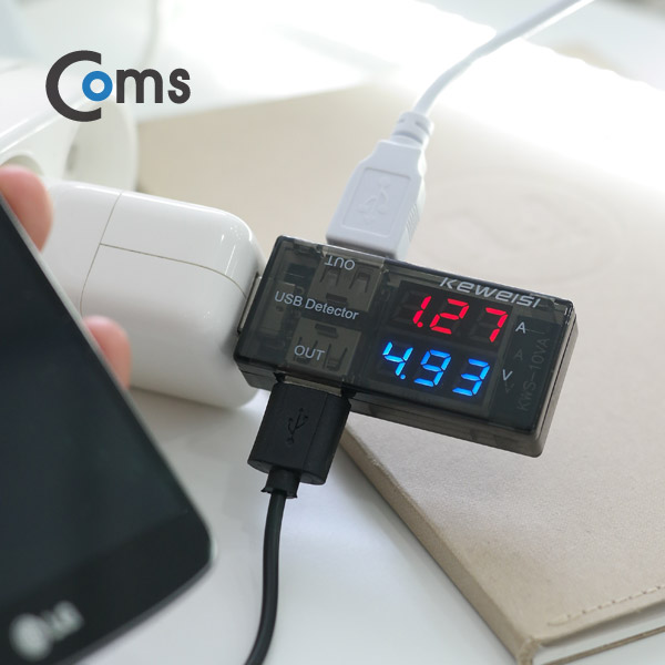 Coms USB 테스터기(전류/전압) 측정