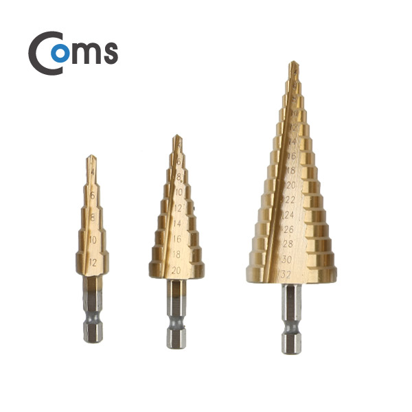 Coms 스텝 드릴세트(WT-001) 3pcs/티타늄코팅