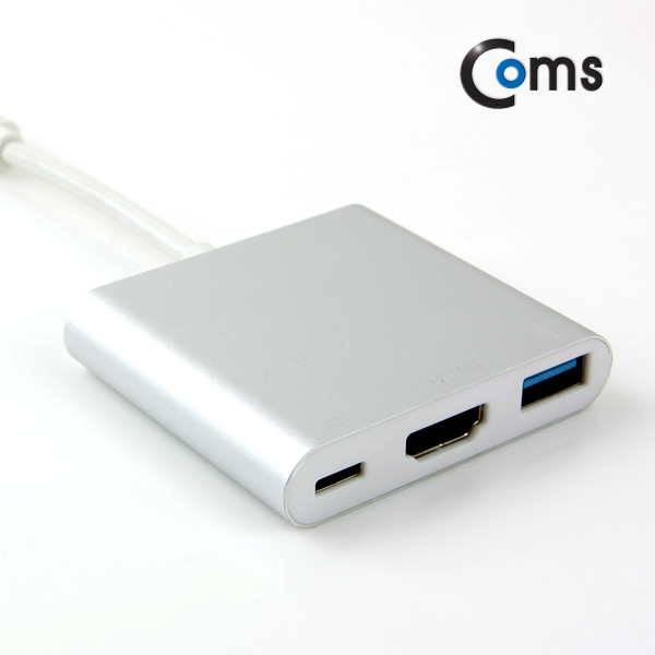 Coms USB3.1 컨버터(TYPE C) HDMI 변환 / Type C to HDMI+C(충전)+USB3.0(F), 4K2K