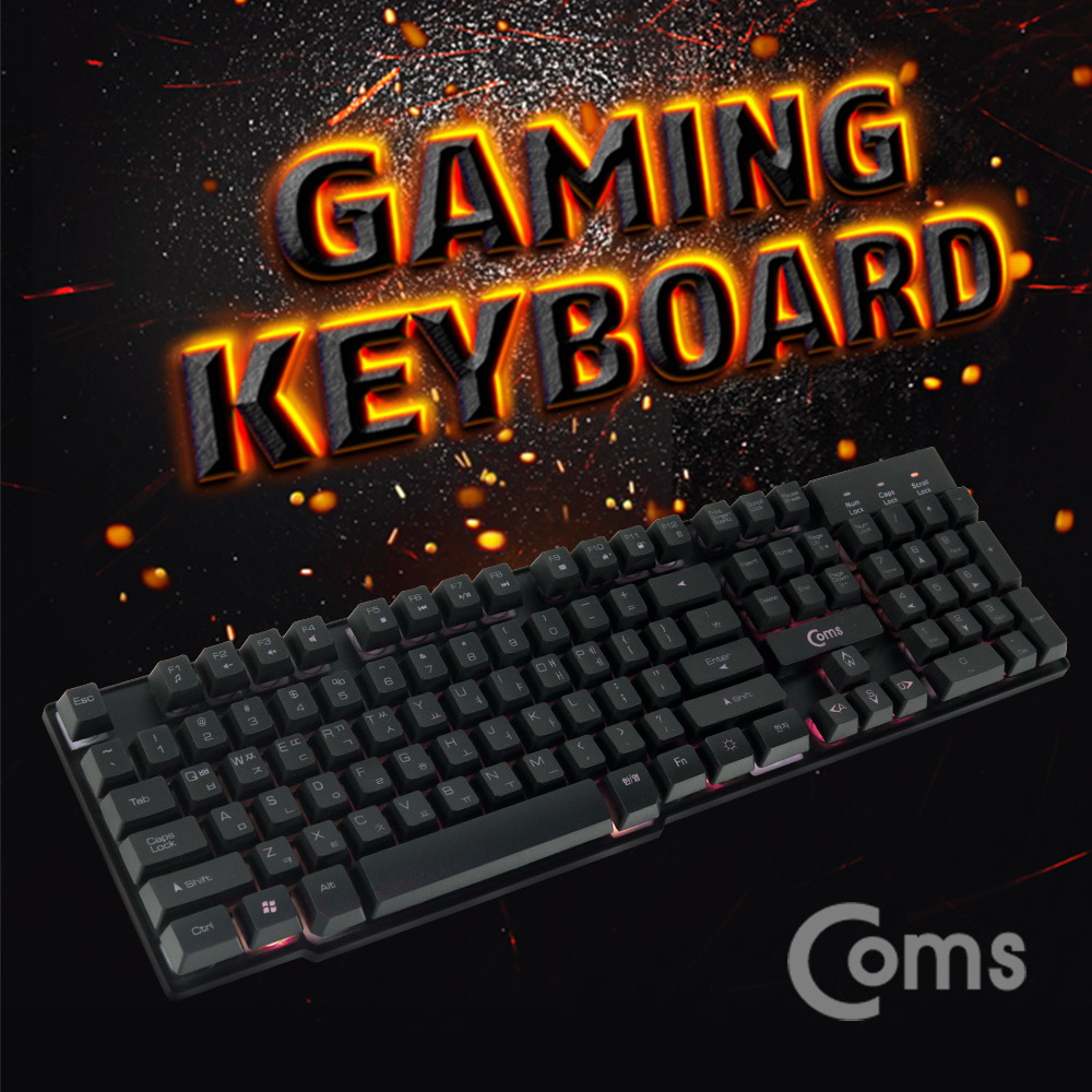 Coms 게이밍 키보드 LED / USB - 3컬러 LED변환/19 KEY 동시입력/12 Hot-Key
