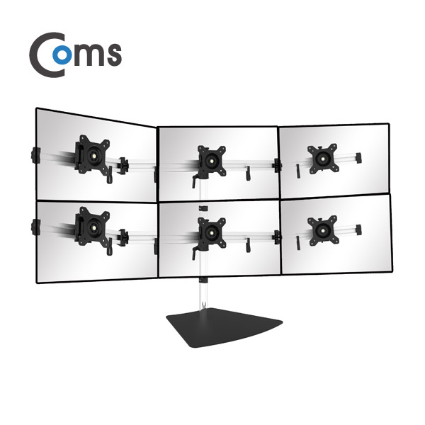 Coms 헥사 모니터 거치대 (자유배치형) / 회전 삼관절형 (6대), 1개당 최대하중 8kg