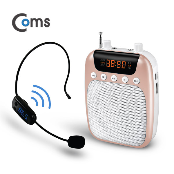 Coms 휴대용 블루투스 무선 마이크 앰프(스피커) Pink