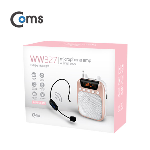 Coms 휴대용 블루투스 무선 마이크 앰프(스피커) Pink