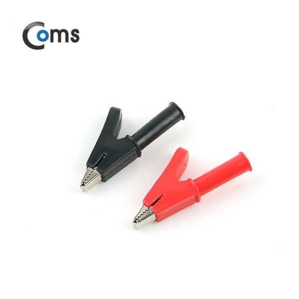 Coms 악어 클립(적색/흑색) 1세트, 상하 비대칭