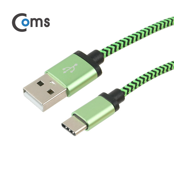 Coms USB 3.1 케이블 (Type C) 20cm, Green/Snake