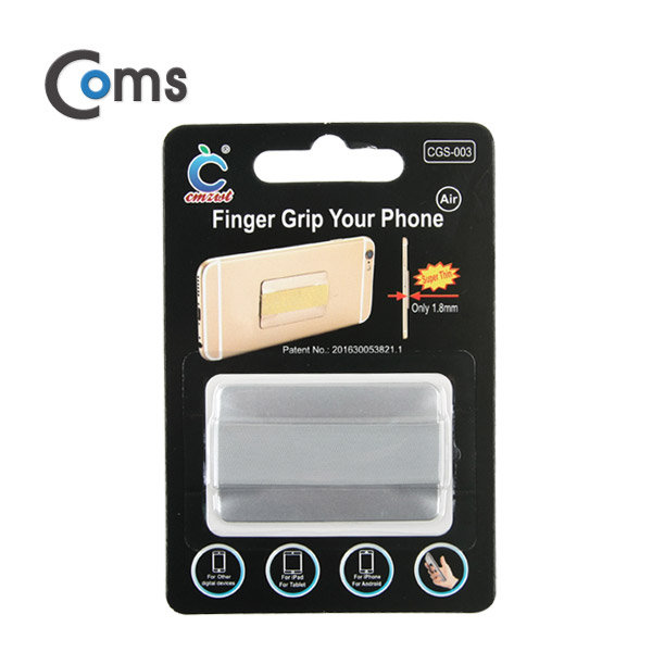 Coms 스마트폰 그립패드, Silver, 핑거Grip/CSP-003
