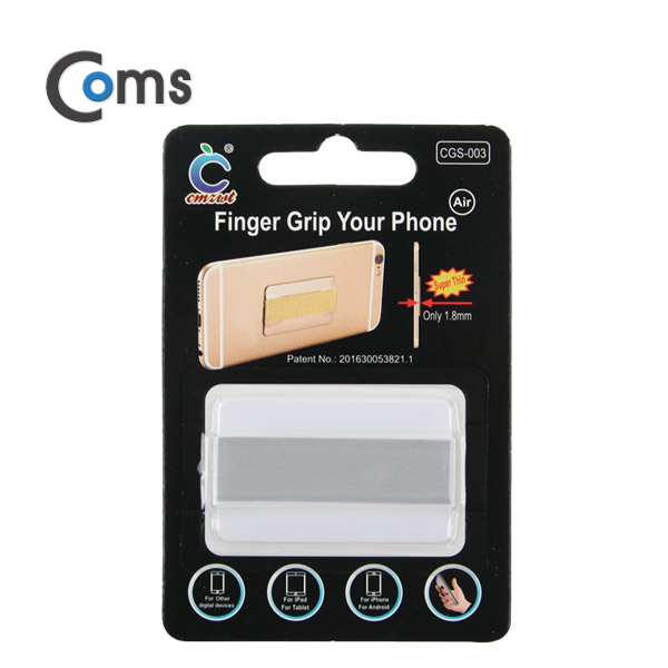 Coms 스마트폰 그립패드, White, 핑거Grip/CSP-003