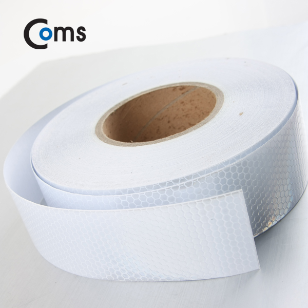 Coms 안전 형광테이프(화이트), 5cm x 50M / 반사 스티커 - 흰색/육각도트