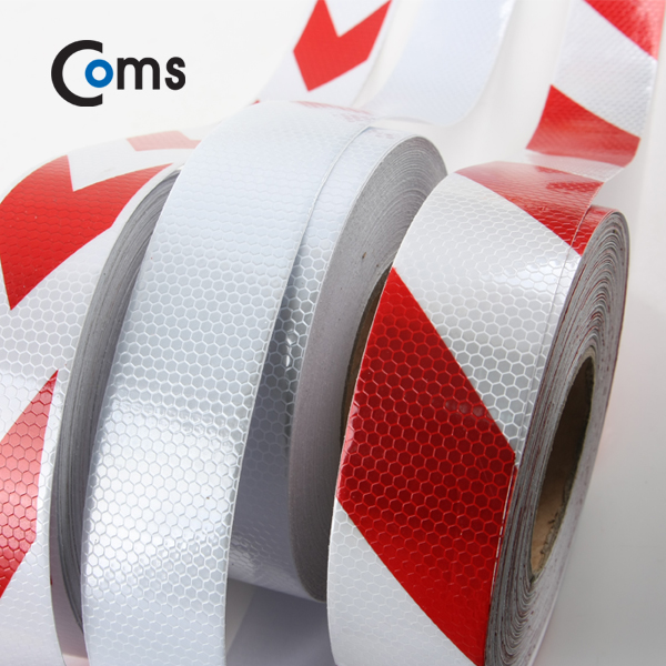 Coms 안전 형광테이프(화이트), 5cm x 50M / 반사 스티커 - 흰색/육각도트