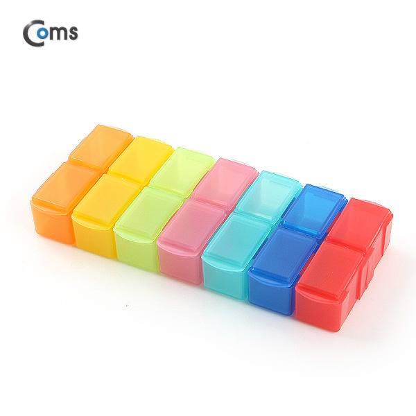 Coms 다용도 PVC 수납함, 알약통, 12칸