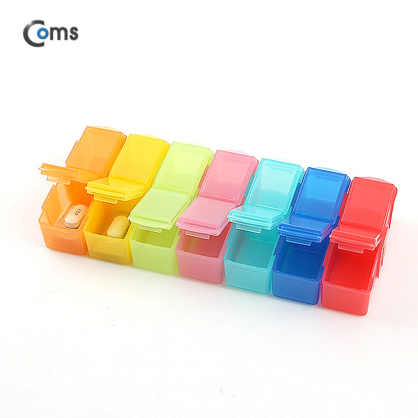 Coms 다용도 PVC 수납함, 알약통, 12칸