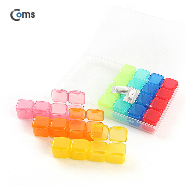 Coms 다용도 PVC 수납함, 알약통, 28칸