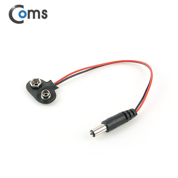 Coms DC 전원 변환 젠더, 18cm / 5.5(2.1) M/ 9V 건전지 변환