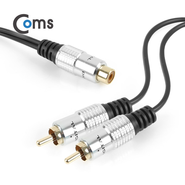 Coms RCA 케이블 Y형(F/M*2), 25cm, Metal