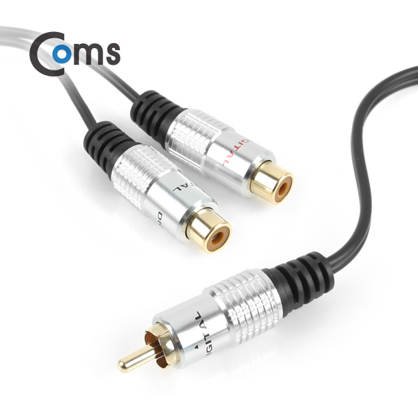 Coms RCA 케이블 Y형(M/RCA F*2) 25cm, Metal