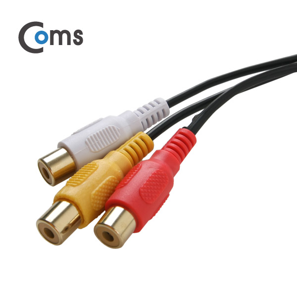 Coms 스테레오/RCA(3선) 케이블, 27cm - 3.5 ST(F)/3RCA(F)/Stereo