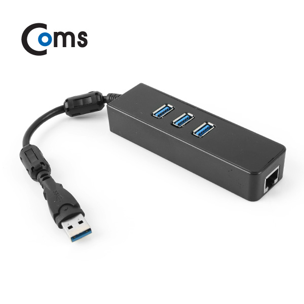 Coms USB 3.0 컨버터 (USB 3P/기가비트 LAN 1P), USB 허브+랜카드