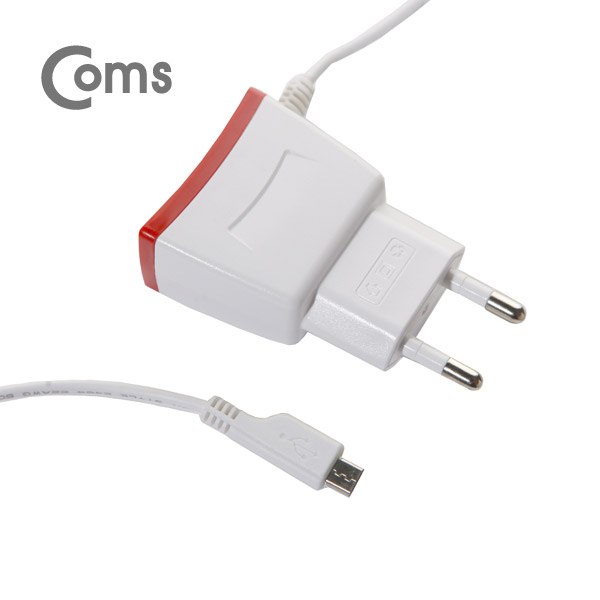 Coms G POWER 가정용 5V/2A 충전기 (케이블 일체형) / Micro5핀 / 1.2M/화이트