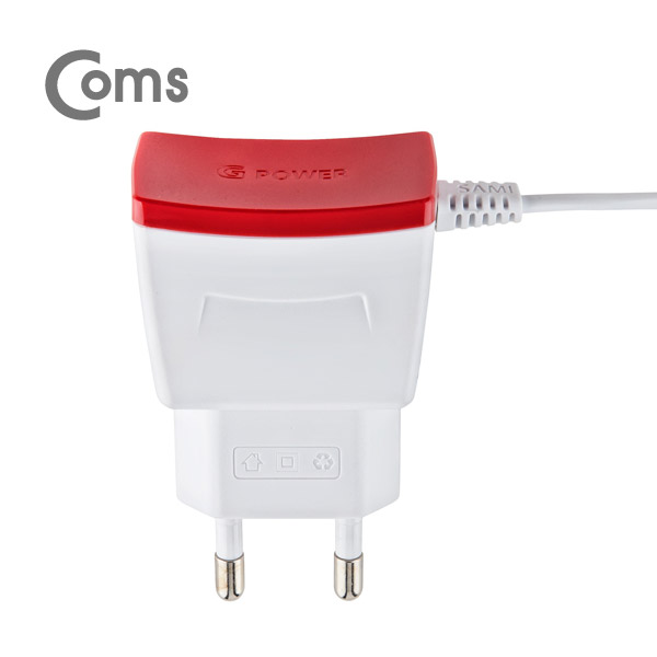 Coms G POWER 가정용 5V/2A 충전기 (케이블 일체형) / C타입 / 1.2M/화이트