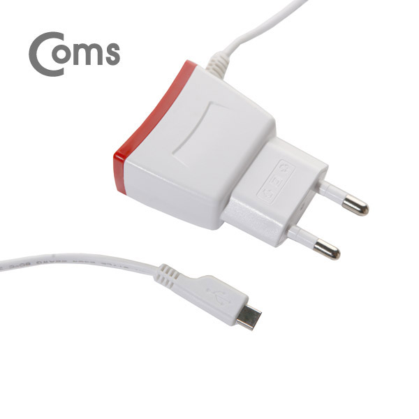 Coms G POWER 가정용 5V/2A 충전기 (케이블 일체형) / C타입 / 1.2M/화이트