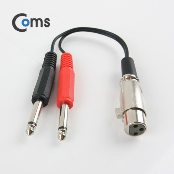 Coms 캐논 변환 케이블(Y형), 30cm 캐논(F)/6.3 Mono(M)x2