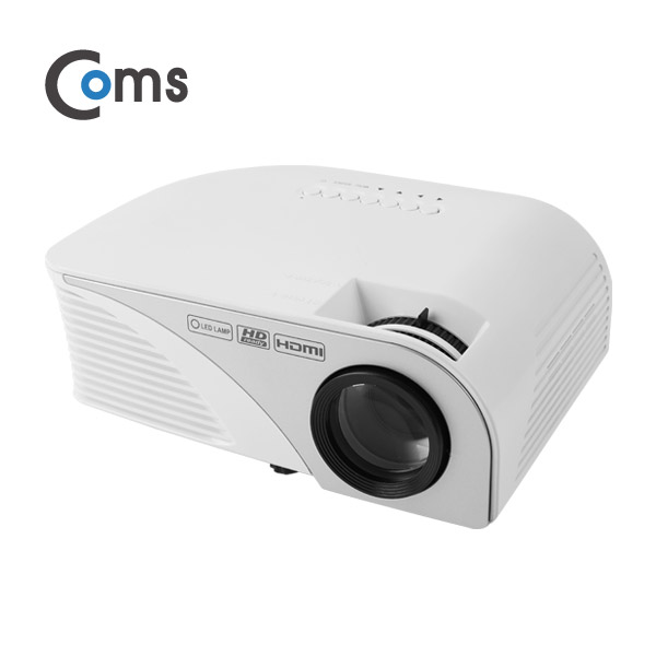 Coms 미니 빔프로젝터 800*480 / 1000Lumens, HDMI/VGA/USB/AV/오디오 out 지원