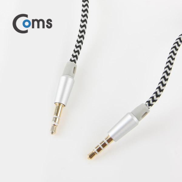 Coms AUX 오디오 케이블 (3.5mm / Mic 지원 / 컨트롤 버튼 / 4극 to 3극) 1.2M