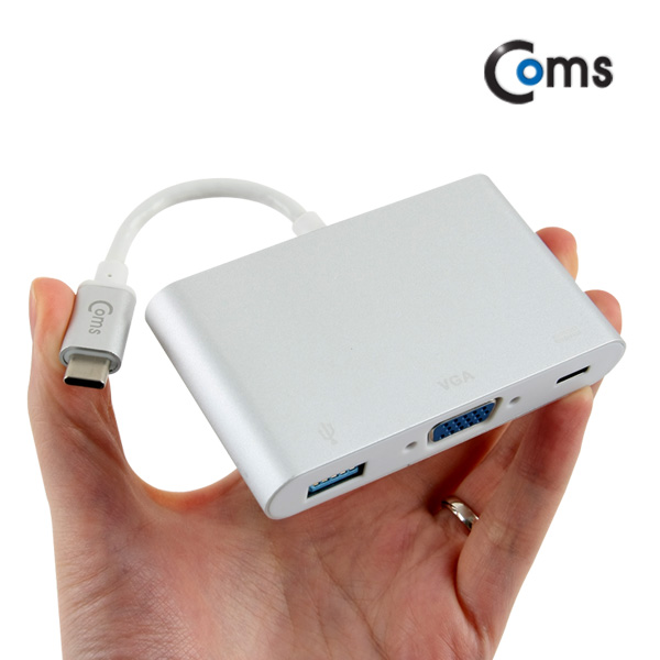 Coms USB 3.1 컨버터(Type C) VGA 변환 / USB PD방식지원(노트북충전)