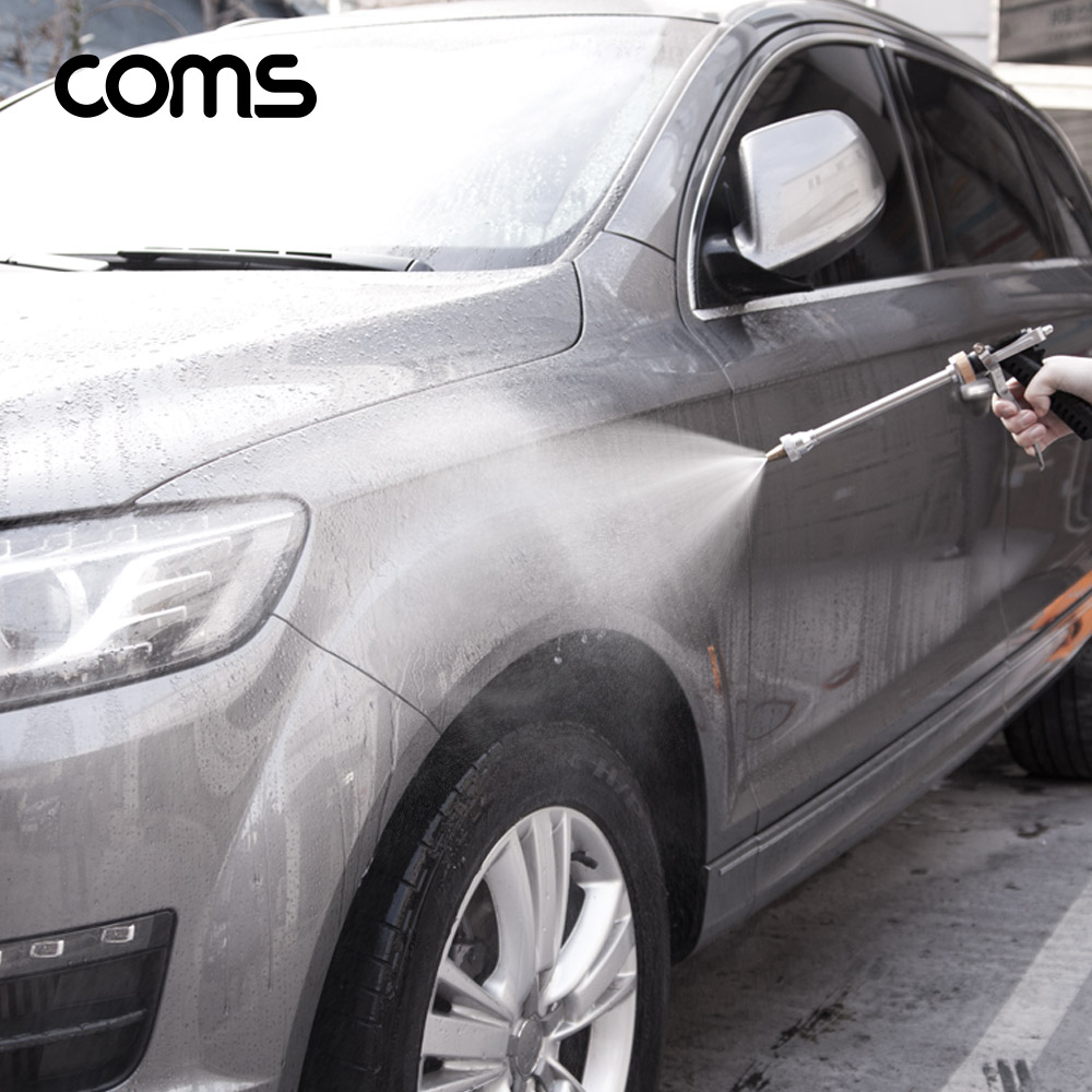 Coms 차량용 셀프 세차기 + 물 분무기세트 (호스/분무기/브러쉬) 20L물통 / 배터리 내장형