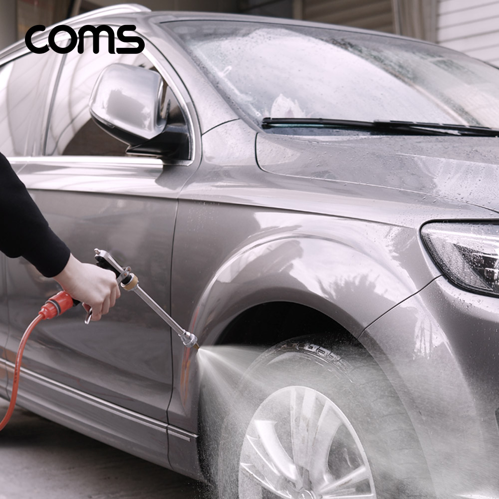 Coms 차량용 셀프 세차기 + 물 분무기세트 (호스/분무기/브러쉬) 20L물통 / 배터리 내장형
