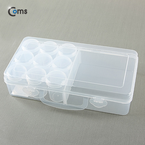 Coms 다용도 PVC 수납함. 4분배/원형용기 9ea