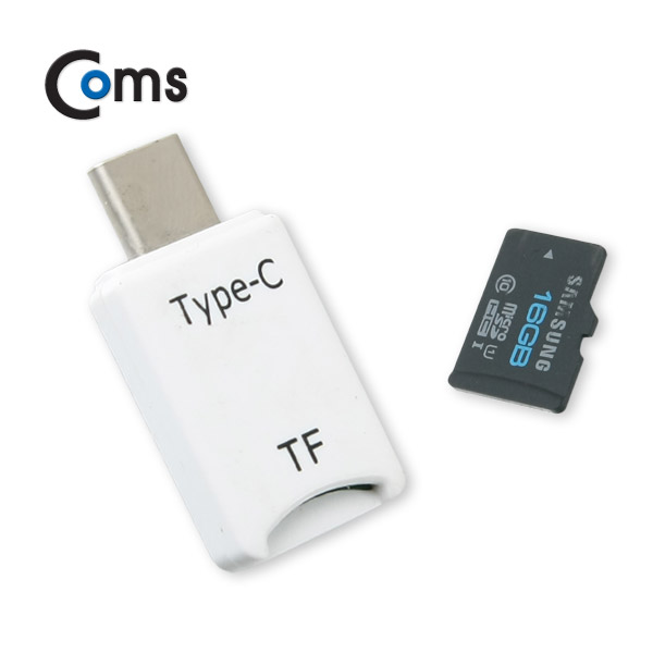 Coms USB 3.1 카드리더기(Type C), Micro SD전용, White