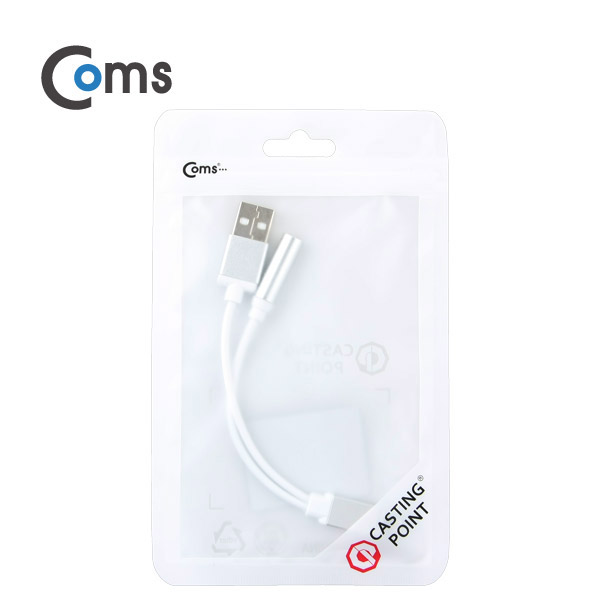 Coms IOS 8핀 (8Pin) AUX 젠더 Silver, 8P 충전/8Pin /A사 Phone 7/7Plus 전용_15cm
