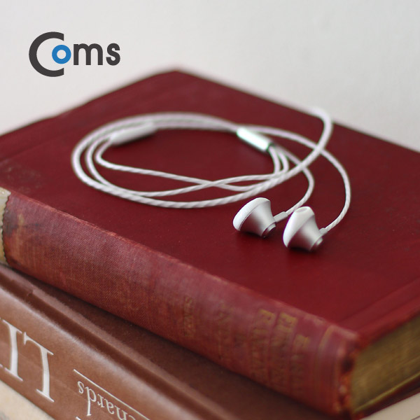 Coms 명품 F3 이어폰 (커널/고정형) 고급 음질, 줄꼬임 방지 케이블 - 실버