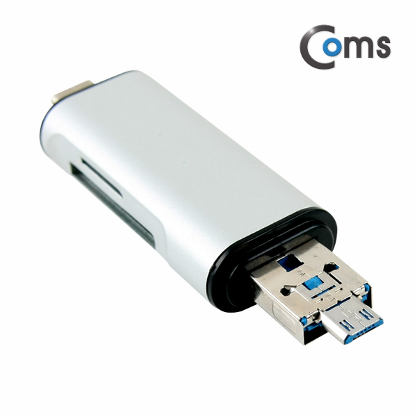 Coms USB 3.1 멀티 카드리더기(Type C), USB/Micro USB/SD/Micro SD