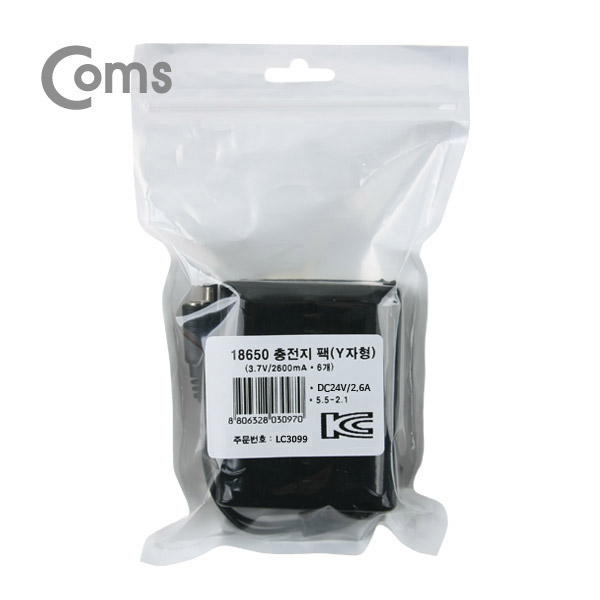 Coms 18650 충전지 팩(Y자형) DC24V/2.6Ah (3.7V / 2600mA*6 (5.5-2.1 DC JACK)